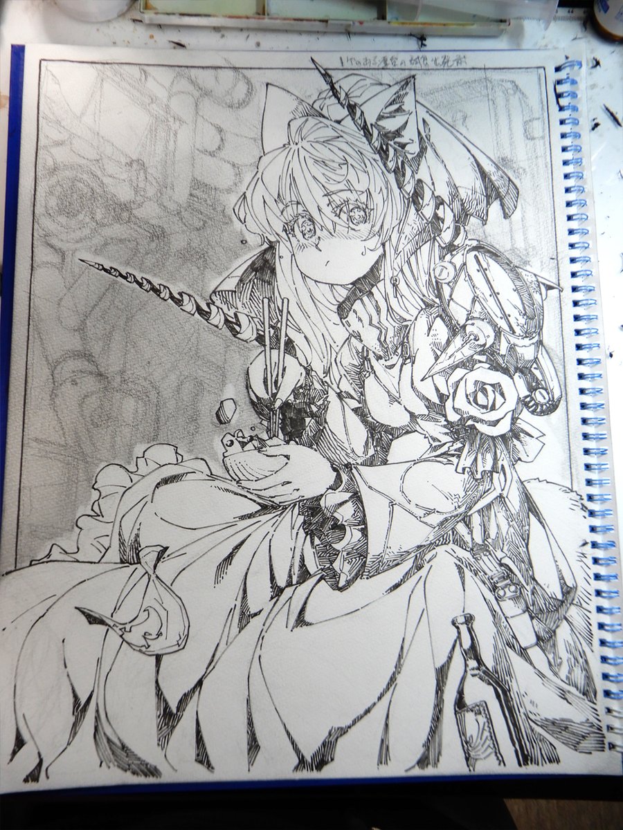 一応キャラ線画まで
寝ないと 