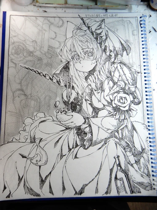一応キャラ線画まで
寝ないと 