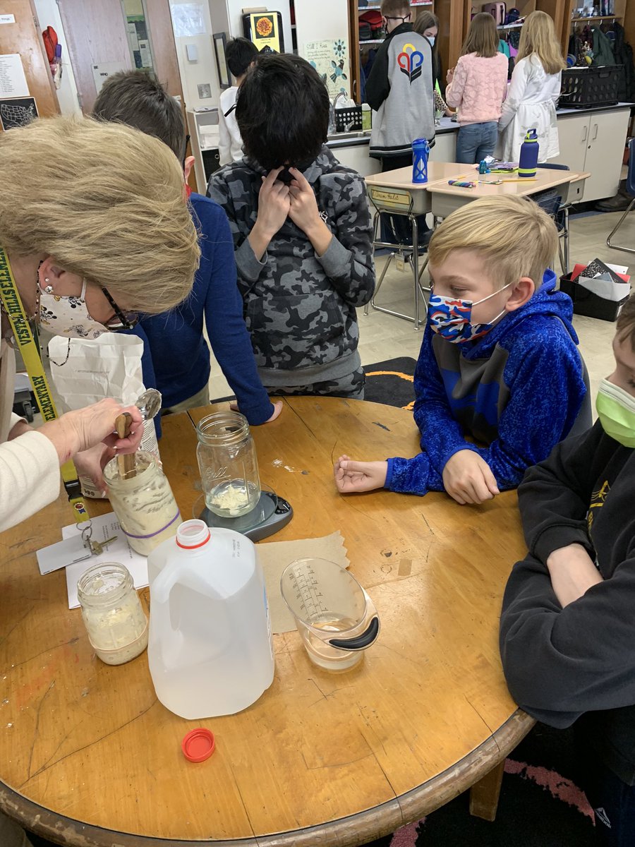Get yourself a principal that will make sourdough bread with your kids!❤️❤️<a href="/tamastro17/">Therese Mastro</a> #vestalhills #chemistryinthekitchen #chemicalmagic