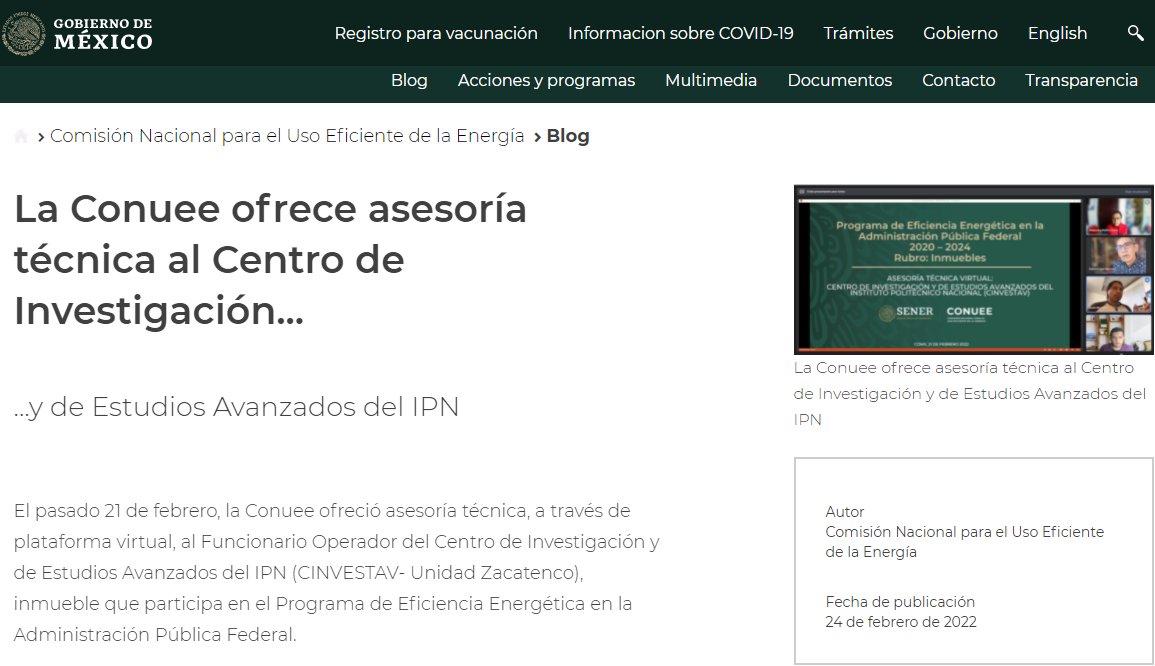 CONUEE_mx's tweet photo. 📣 #LoMásLeido
📰La Conuee ofrece asesoría técnica al Centro de Investigación y de Estudios Avanzados del IPN.
🖱https://t.co/IJNEhMqp7h
#CrónicasConuee #ProgramaAPF #ProgramaConuee
@CEdificios https://t.co/49ayZoImBS