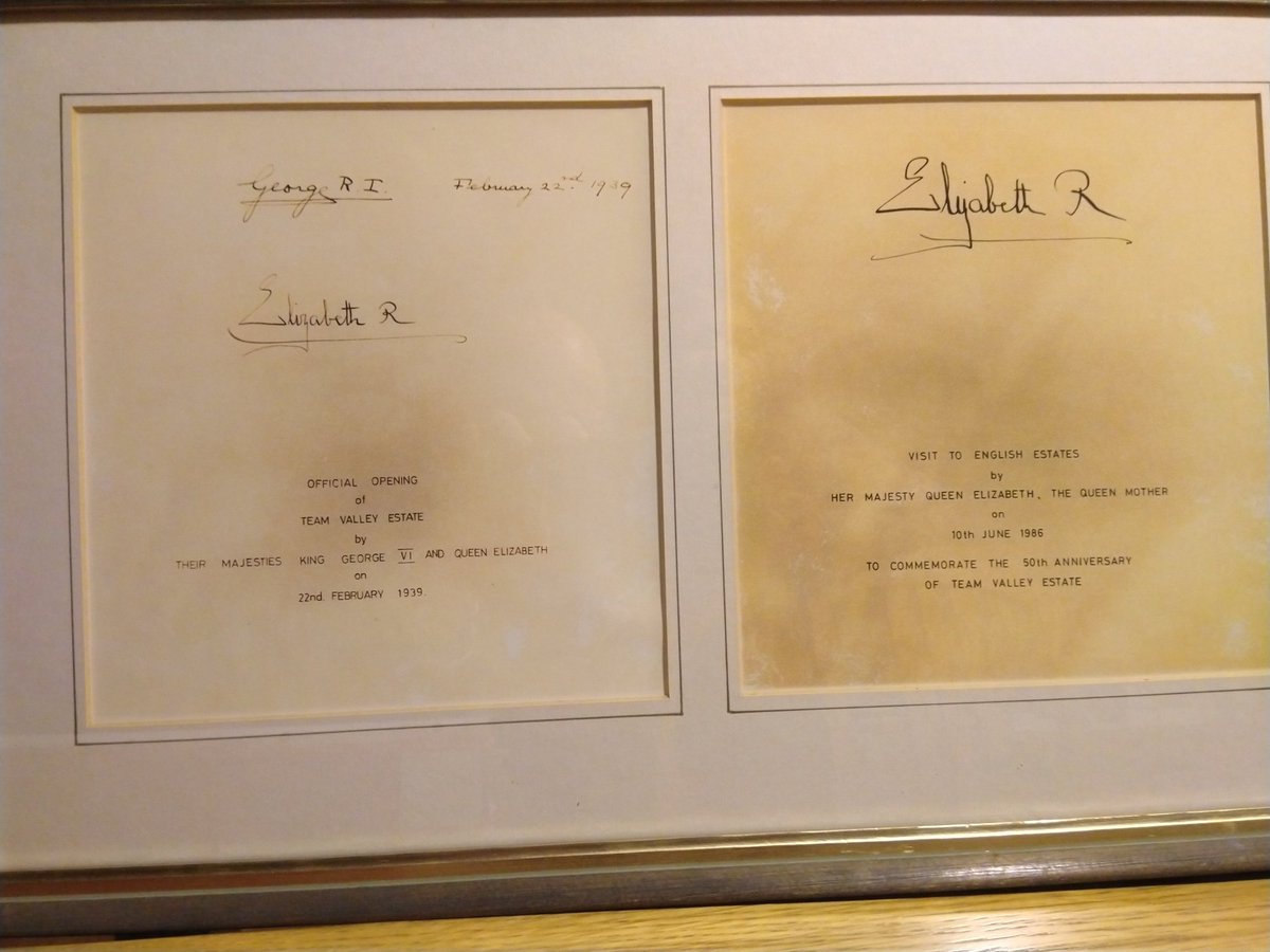 Signed commemoration of King George VI &amp; Queen Elizabeth visit to open St George's HSE Team Valley #Gateshead 22 Feb 1939 which goes with commemorative tablet posted earlier <a href="/Beamish_Museum/">Beamish Museum</a> <a href="/TWArchives/">Tyne & Wear Archives</a> <a href="/TWHeritageForum/">Tyne & Wear Heritage</a> <a href="/twbpt/">martin hulse</a>