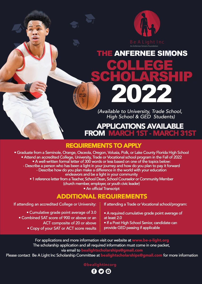 AnferneeSimons's tweet photo. We back!! Available to Florida AND Oregon students!! Visit the @BeALightIncOrg1 website to apply!! https://t.co/fSPvyeo6lF
