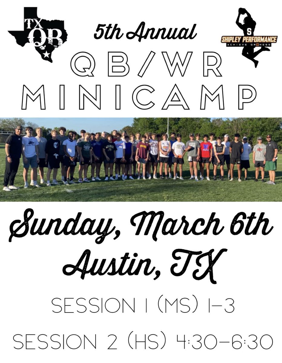 Have a few more Receiver spots left. Closing registration at 16 middle school and 16 high school. DM for the registration link!