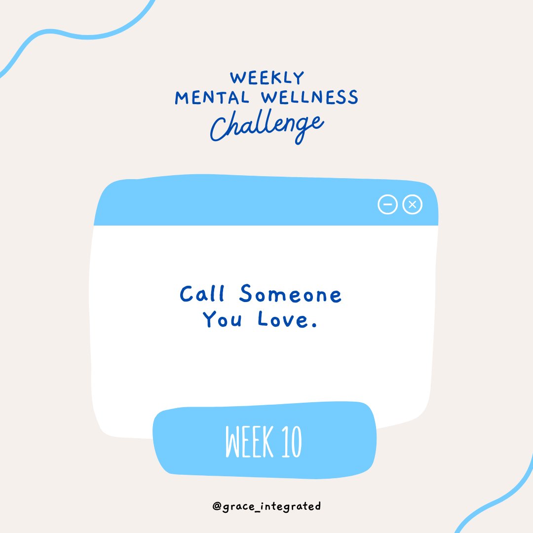 This week, spend some quality time on the phone with someone you love. Tell them or remind them of why you love the unique combination of attributes that make them or how they impact your life. Happy calling!
#mentalhealth #connection #love #mentalwellnesschallenge