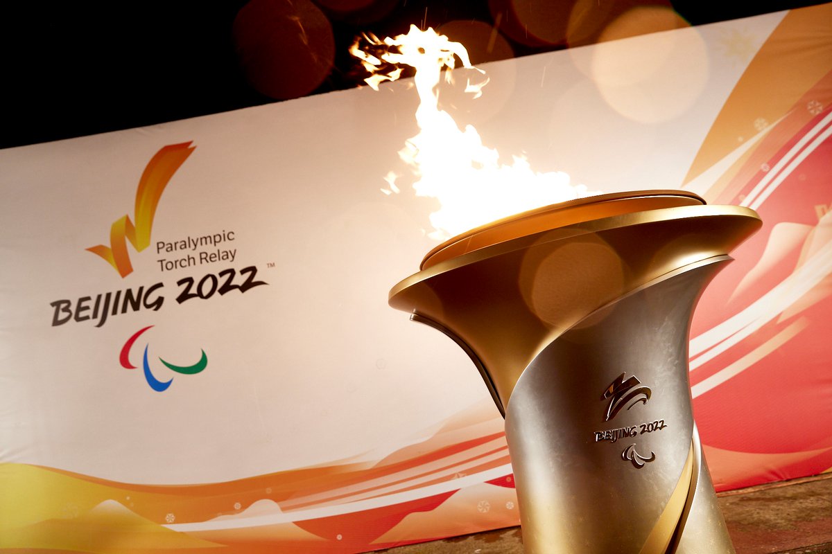 wheelpower's tweet photo. The @Beijing2022 Paralympic Heritage Flame has been lit at @SMStadium, the birthplace of the @Paralympics   🔥✨ https://t.co/ykvLMIb5DA