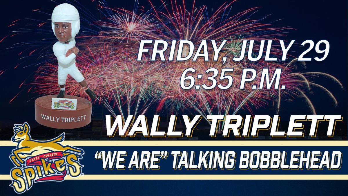 SCSpikes's tweet photo. Today, we are proud to culminate #BlackHistoryMonth by honoring a true legend with the Wally Triplett "We Are" Talking Bobblehead, which will be given to the first 1,000 fans on Friday, July 29.
More: https://t.co/ANF86WYbq0 https://t.co/CR6rYa9lCY