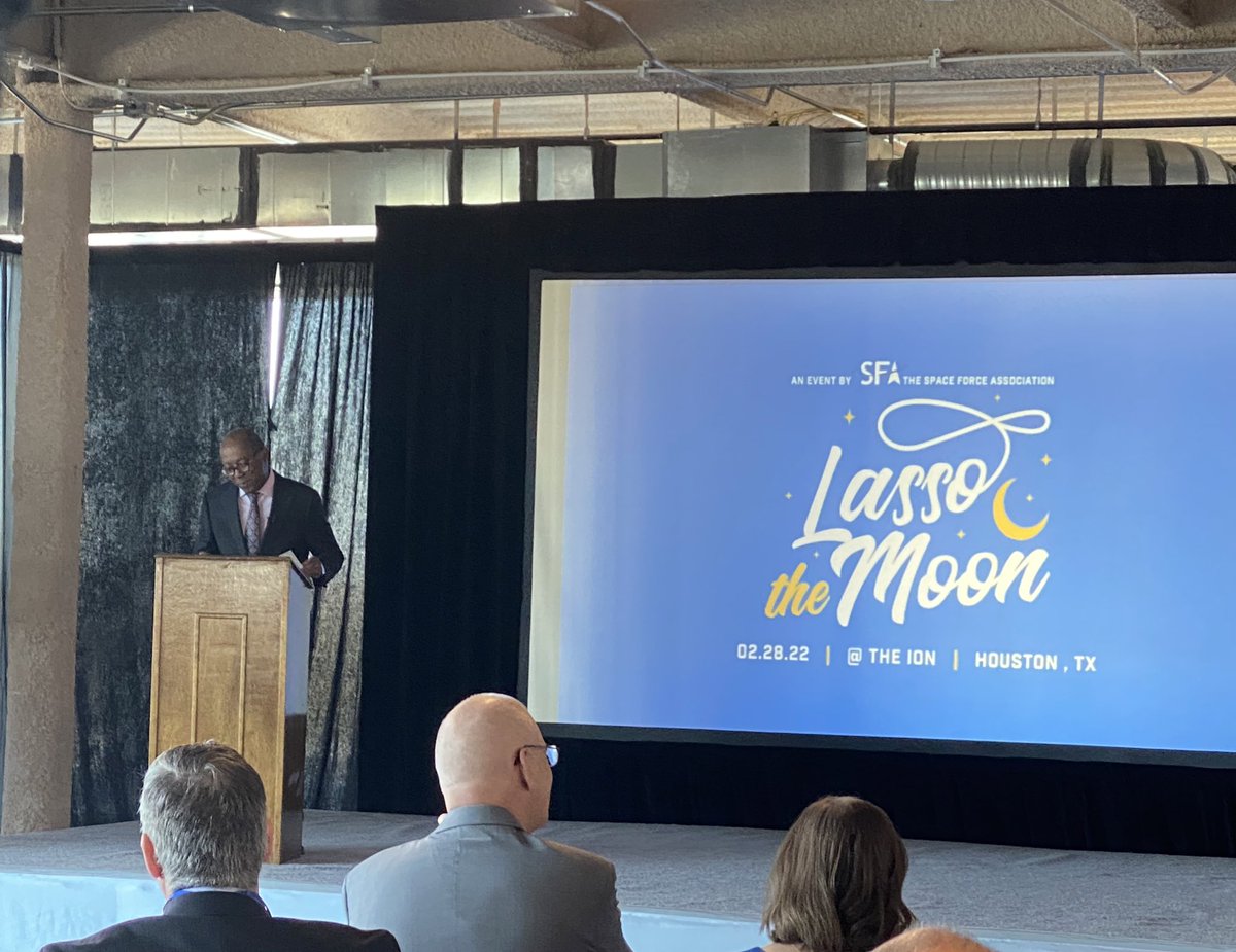nataliejharms's tweet photo. โEver since Houston was the first word said from the surface of the moon, Houston has been known as the Space City.โ- @SylvesterTurner at #LassoTheMoon at @TheIonHouston @SpaceForceDoD #houstontechrodeo @HouEX https://t.co/AcQ0hAz3Nr