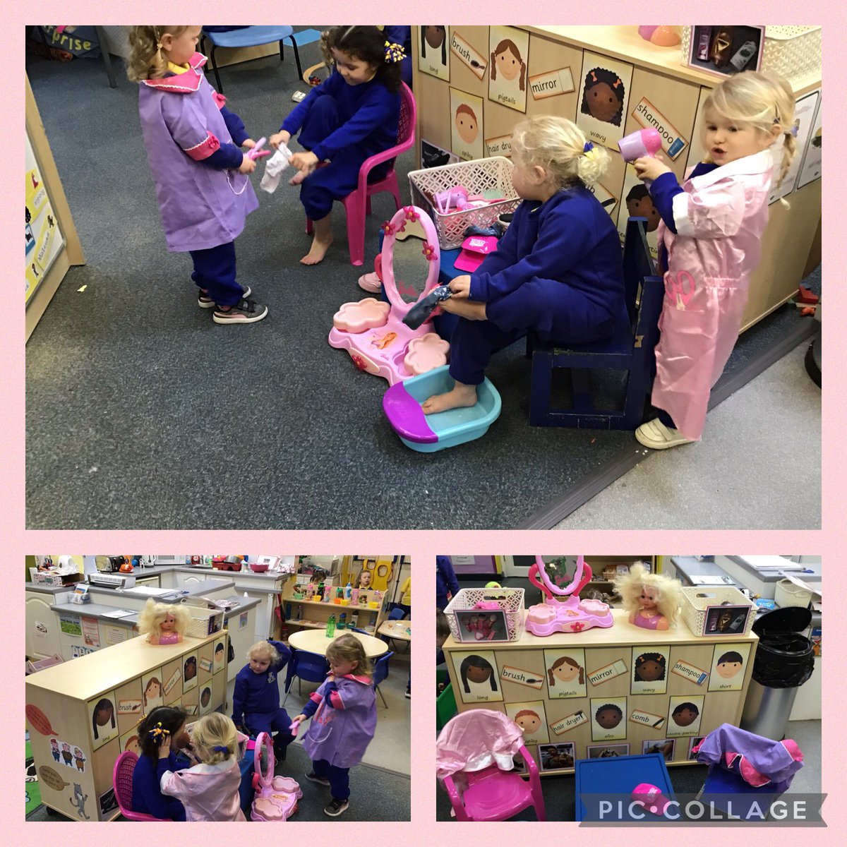 crontonnursery's tweet photo. Some of the children have been role-playing beauty treatments in the home corner recently, so we have opened our own salon. 😊💄💇‍♀️💇‍♂️💅 @crontonceschool @LDSTEducation https://t.co/A2mill9uDa