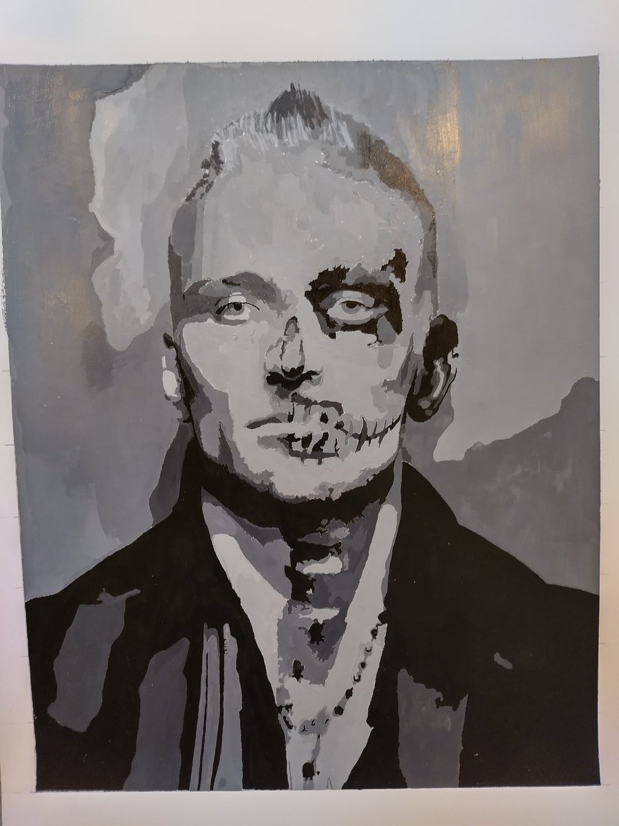 BlackJustCuz's tweet photo. Painted @DarbyAllin for homework.
#AEWRevolution https://t.co/VbpGRlmEkq