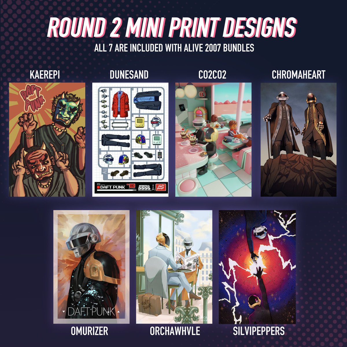 Today is the LAST DAY for One More Time Zine preorders! We still have >10 standalone zines and round 2 patches left! 🤖

Round 2 has a different rotation of our 5x7" mini prints! Featuring: 
@notkaerepi
<a href="/dune5and/">정🎴</a>  
<a href="/co2co28/">こつこつ</a> 
<a href="/chroma_heart/">Cae Farrington | chromaheart (COMMISSIONS OPEN)</a> 
<a href="/omurizerx/">omurizer</a> 
<a href="/orcawhvle/">nel, deltarune spoilers</a> 
<a href="/silvipeppers/">silvi @ 🪄🧶🪡✂️</a>