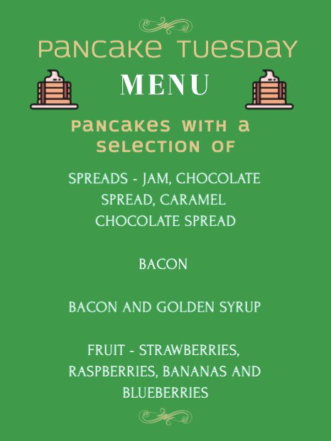 MissKingPE13's tweet photo. It’s Pancake Tuesday tomorrow at ‘Meet n Eat’!! @MissMurphyMods and I are so excited🤩 

Fresh pancakes will be served between 8.30-8.55am in G53. Feel free to come along and bring a friend🥞

@HwbSt @stmungospta1 @fairgamestmu @StMungosFalkirk https://t.co/nS7OdMoZen