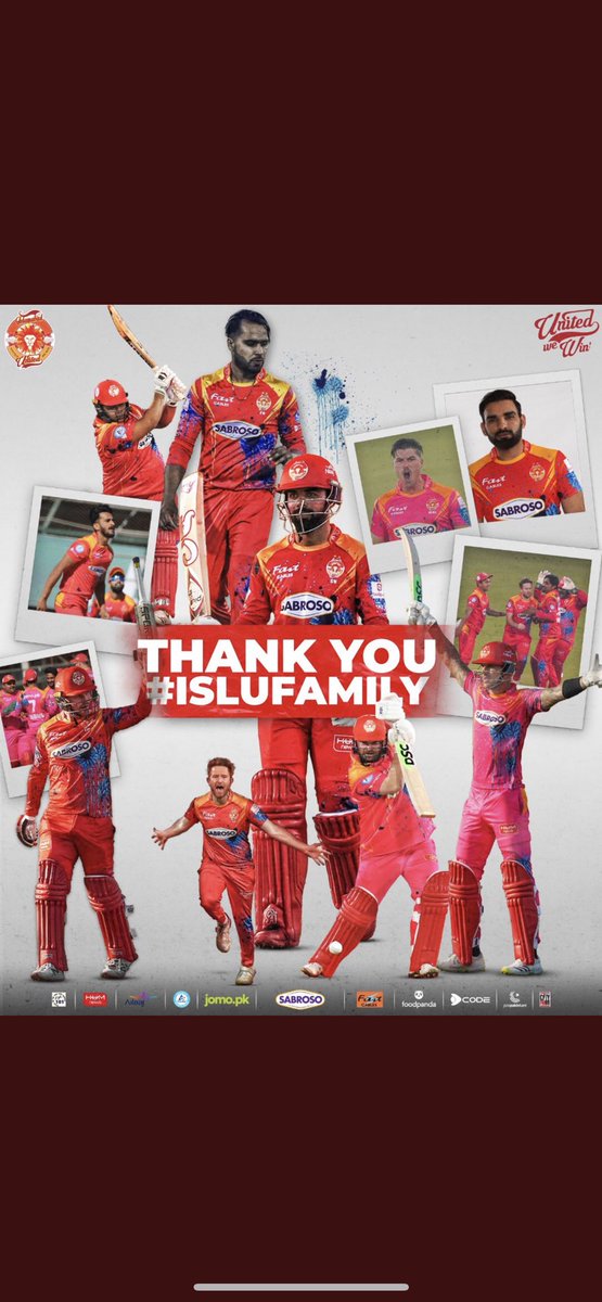 Just wanted to thank @isbunited and the fans for your support throughout @thepslt20. It’s been a pleasure to enjoy another season with you. Thanks to <a href="/Rehan_ulhaq/">Rehan Ulhaq</a> <a href="/mediagag/">Hassan Cheema</a> <a href="/AliNaqvi808/">Ali Naqvi</a> for all of your hard work behind the scenes. Looking forward to seeing you all next year! 🇵🇰🦁
