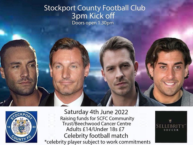 Sellebrity_UK's tweet photo. 📆 SATURDAY 4TH JUNE 2022
📍Stockport County FC 

We are pleased to announce @ashoztd to the celebrity squads for our huge celebrity match at @StockportCounty 

Raising funds for @Beechwoodccc  @SCFCCommunity 

Sponsors @lynxtaxis @OdinRec 

Booktickets https://t.co/xEl9DUz9rk ⚽️ https://t.co/kcGFOvq0Nu