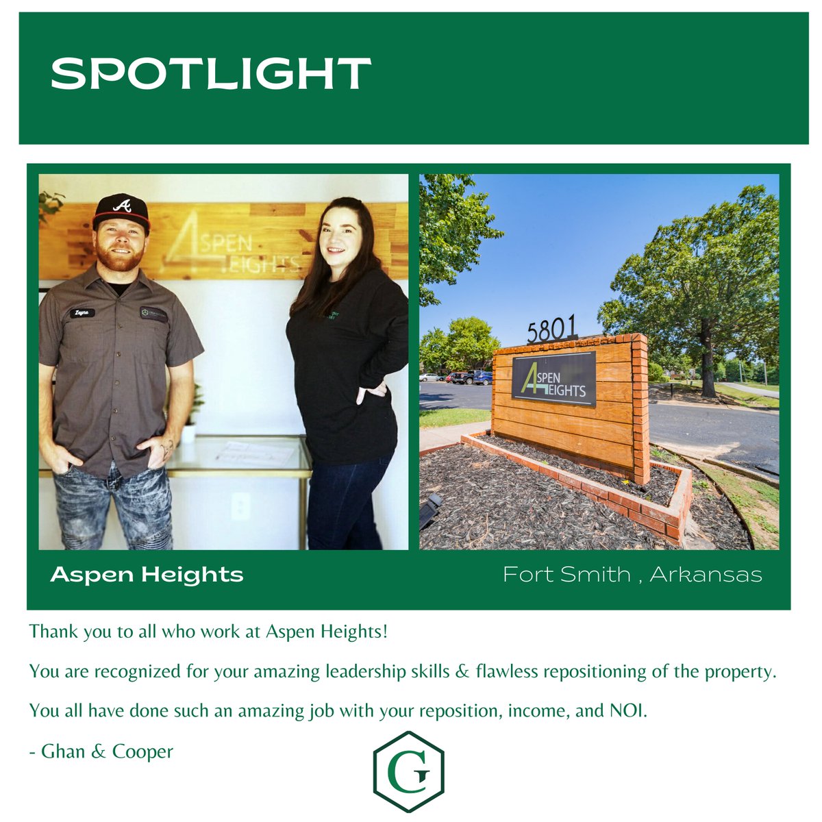 Congratulations To Aspen Heights for going above and beyond!