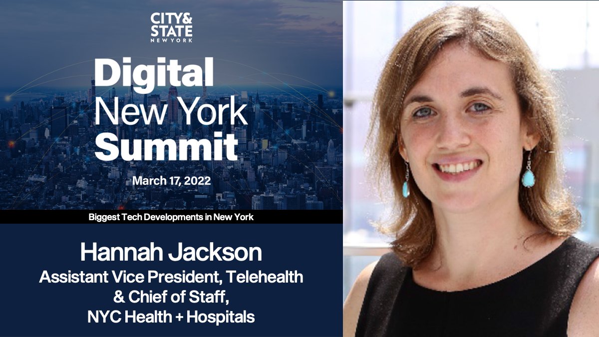 CSNY_Events's tweet photo. On 3/17, join us for our #DigitalNY Summit where @NYCHealthSystem's Hannah Jackson will join a panel about the biggest tech developments in New York!
Find out more & RSVP: https://t.co/DCB2SfFxoM https://t.co/w9JkyhSzGd