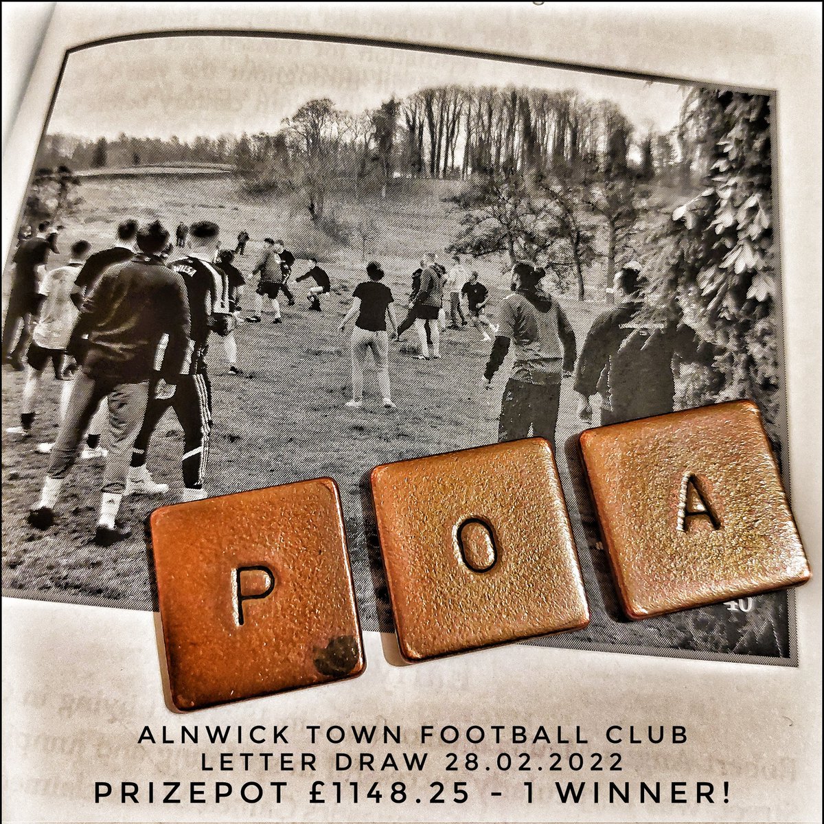 AlnwickTownAFC's tweet photo. 🗣️ Letter Draw Result
🗓️ 28.02.2022
🔠 P O A
💰 £1148.25
🎉 1 Winner!
🔮 Next week estimate £150
@juniors_atfc
@AlnwickTownLFC
#AlnwickTown #LetterDraw #Alnwick #Fundraising https://t.co/7BvN0PHcD2