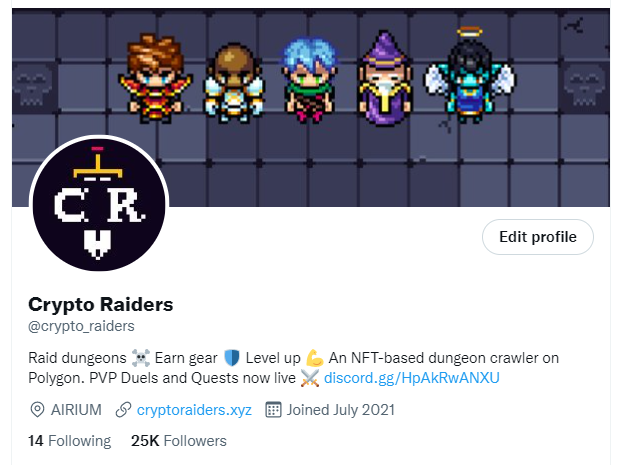 We just hit 25k followers! Let's do a Gen 1 Old Man giveaway to celebrate 🚀

To enter:

1. Like, RT, and follow us
2. Leave a comment with what Crypto Raider Character you like most and tag a friend