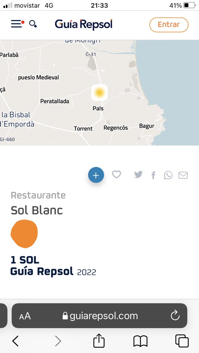 Sol_Blanc's tweet photo. Renovem Sol @GuiaRepsol 2022 i a Pals ja en tenim 3 #sapunta @Sol_Blanc i @VICUSrestaurant  ☀️☀️☀️ #visitpals @visitpals https://t.co/u6mR0Sj0hq