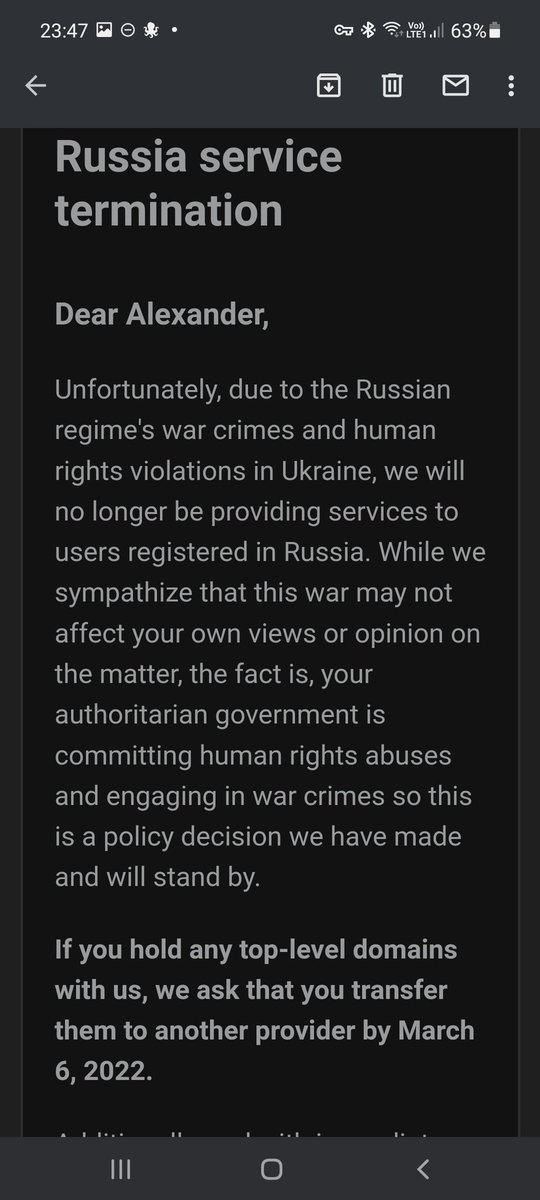 noraltavir's tweet photo. Hey, @Namecheap, you are fighting for the wrong team. Internet is a place, where we can fight Putin. If you take it from us, you help him. https://t.co/0dQKjEFKy0