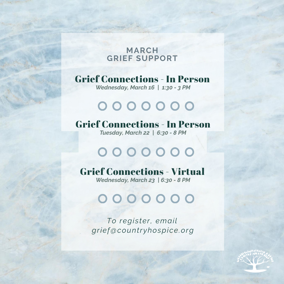 CountryHospice's tweet photo. Available in person &amp; virtually, Grief Connections is open to anyone who has experienced a loss. The group provides a safe space for connection, sharing your loved one's story &amp; building peer relationships. Email grief@countryhospice.org. to register. #griefsupport #grief #yyc https://t.co/mQYtYZzmWk