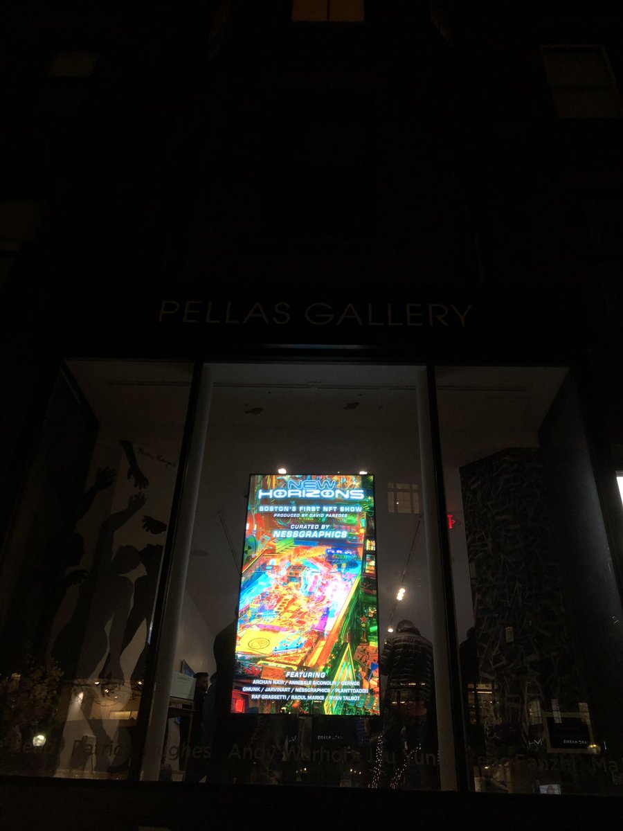 So cool and so special getting to witness opening night of Boston’s first NFT show at <a href="/PellasGallery/">Pellas Gallery</a> 🖼