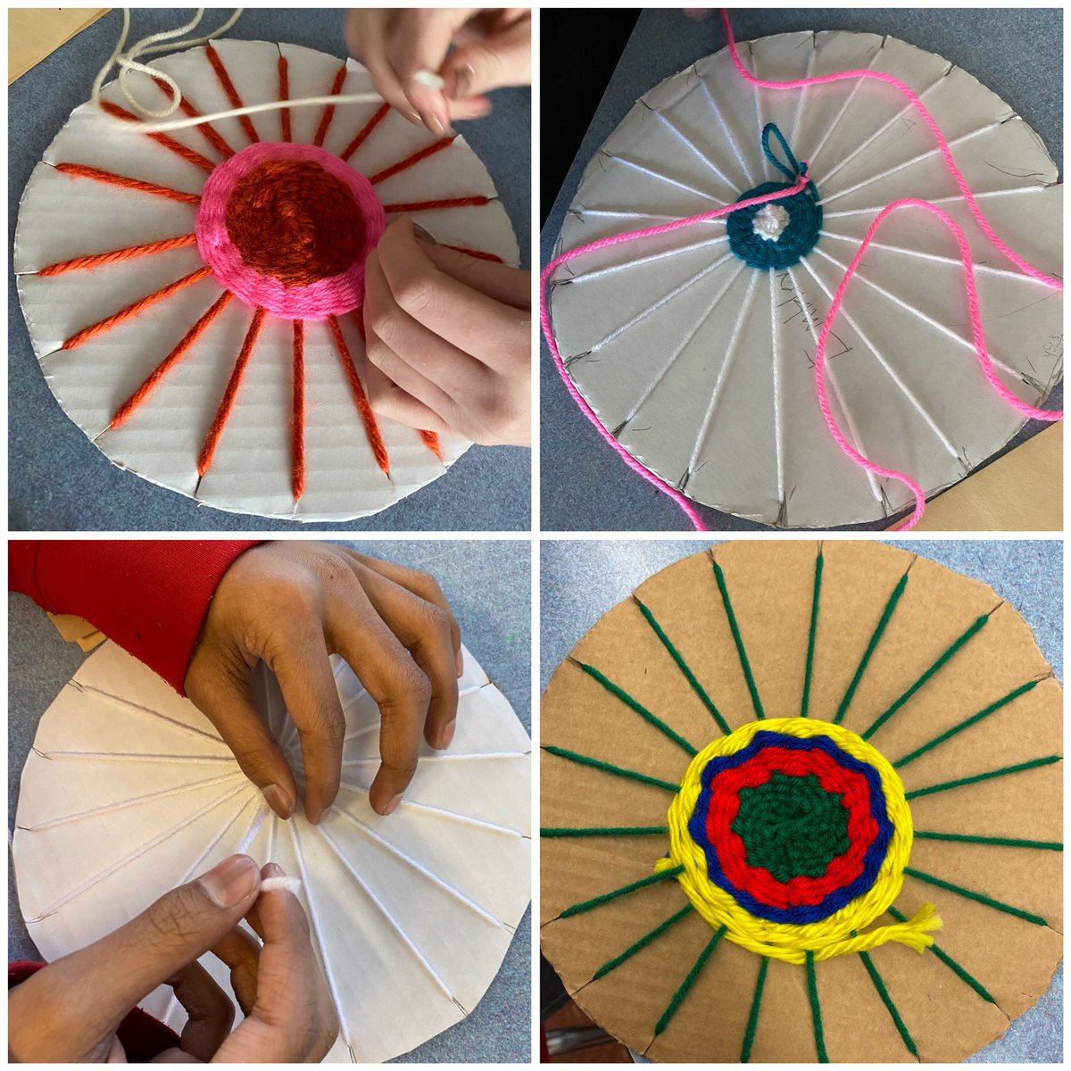 FTSD_Anderson's tweet photo. Circle weavings are in the works in Fiber Arts! 🧶🪡 https://t.co/Z9bWnMyxpJ