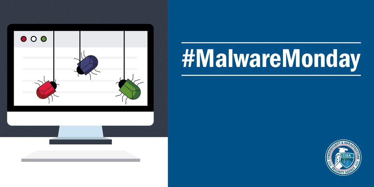 ☠️ #MalwareMonday: <a href="/CISAgov/">Cybersecurity and Infrastructure Security Agency</a> provides secure means for users to report #cyber incidents, #phishing attempts, #malware, and dangerous vulnerabilities. Learn how to submit a report at us-cert.gov/report. #Cybersecurity #InfoSec #ShieldsUp