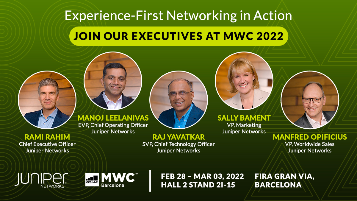 HPE_Networking's tweet photo. #MWC22 has arrived. Join our executives & learn all about our experience-first networking solutions including #cloudmetro, #5G & #ORAN. https://t.co/W6JBXk15fT https://t.co/t0BMajAbun