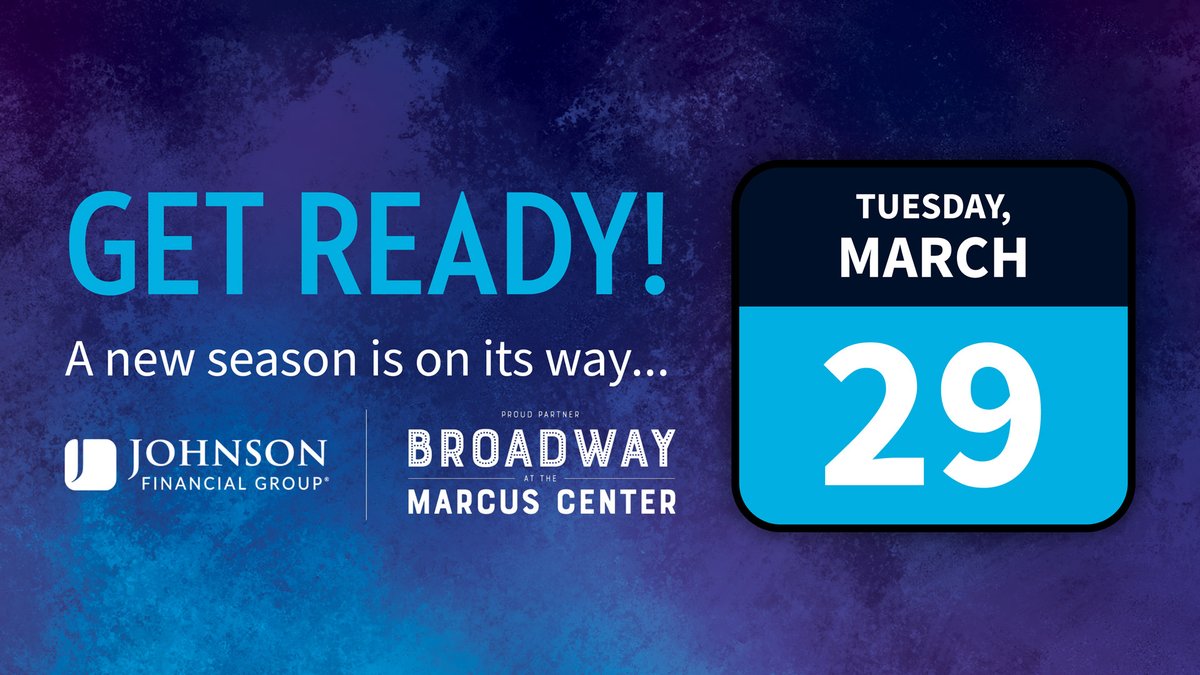 MarcusCenter's tweet photo. New Season, here we come! 🎉 🎊  Keep an eye out on March 29 when we reveal all the amazing shows coming to MPAC in 2022/2023, including the @JohnsonBank  Broadway at the Marcus Center season. 👀 

What are you hoping to see included in the lineup? 

#BroadwayMKE #MPACPresents https://t.co/6zlKCPGhmy