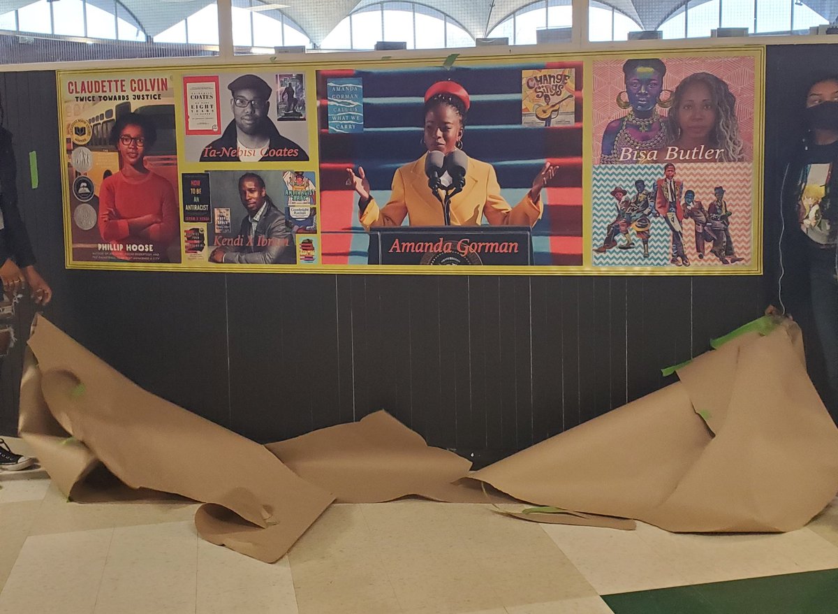 The new permanent mural to celebrate the achievement of Black Americans was unveiled today at Groves! Thank you to Mr. Hurns, Mr. Fink and students from AACT for their vision and work- it turned out beautifully! <a href="/NormHurns/">Norman C. Hurns, Sr.</a>