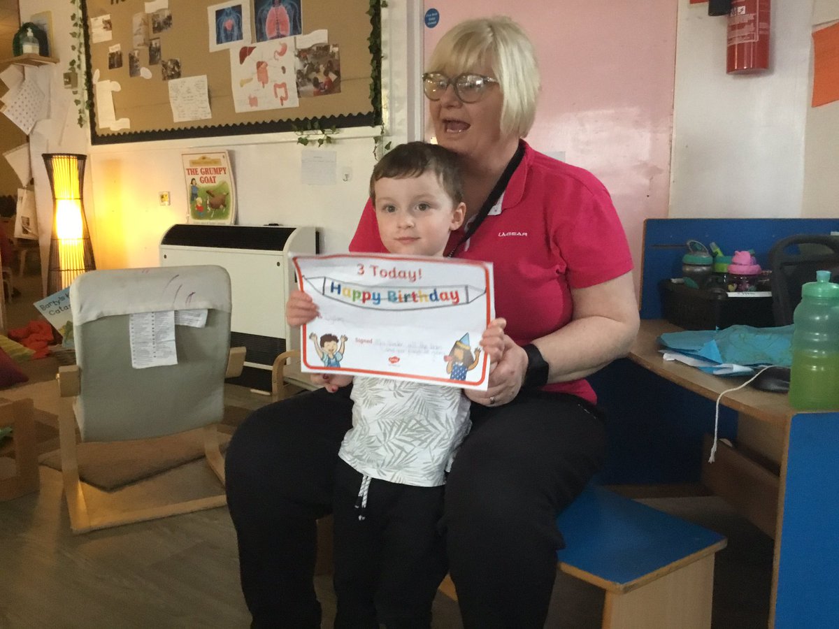 SerfsSt's tweet photo. Today we celebrated learner D โs birthday. We sang happy birthday and learner D was presented with a birthday certificate. We measured how tall D was now heโs 3 !. Hope you have had a great birthday. #celebratingwithfriends.#itsmybirthday https://t.co/t9DlZ9nzSl