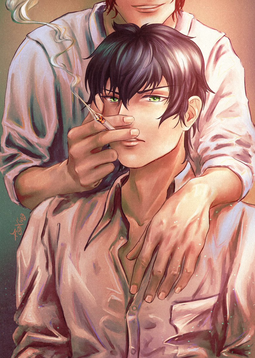 Lighting his fire ~ 🔥

#BL #ArtistOnTwitter #yaoi #OCart