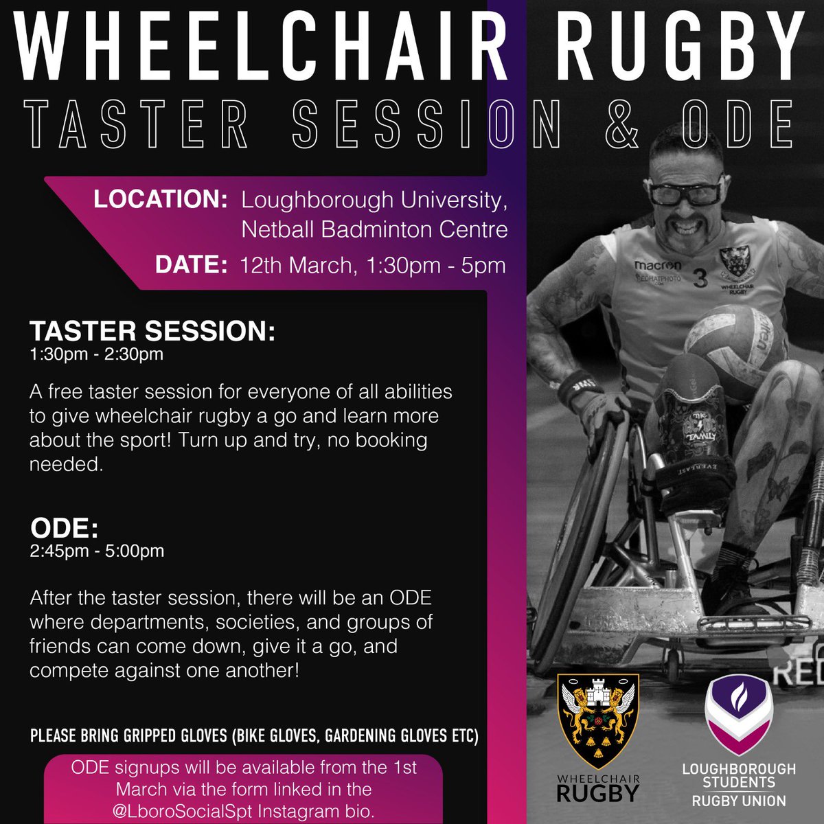 Lboro Women's Rugby (@lswrfc) on Twitter photo LSWRFC, alongside @LboroParasport and @Lborosocialspt, have teamed up with <a href="/SaintsComm/">Northampton Saints Community</a> Wheelchair Rugby team to deliver a wheelchair rugby session for all abilities to try the sport. LSWRFC, alongside @LboroParasport and @Lborosocialspt, have teamed up with <a href="/SaintsComm/">Northampton Saints Community</a> Wheelchair Rugby team to deliver a wheelchair rugby session for all abilities to try the sport.