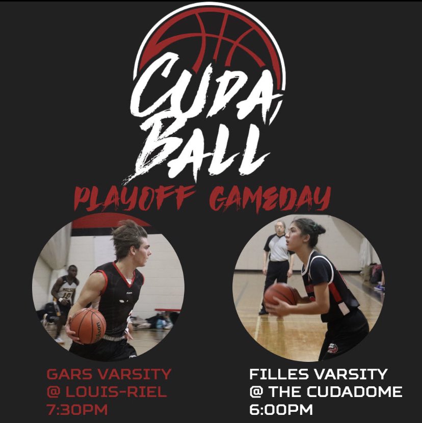 cbLRSD's tweet photo. Playoffs tonight!

Varsity boys @ CLR 730pm
Varsity girls @ THE CUDADOME 6pm

#Cudaball https://t.co/wHtzmE2ggj