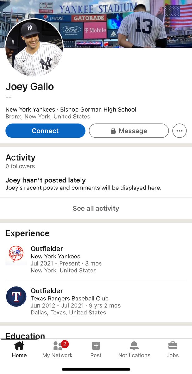 JoeyGallo24's tweet image. I’m new here @LinkedIn