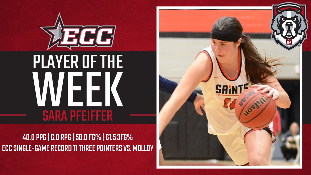 ECCSports's tweet photo. ECC Women's Basketball Player of the Week - Sara Pfeiffer, @dyouvillesaints 

https://t.co/OWdK9AiWCC https://t.co/QI3jhb4X2K