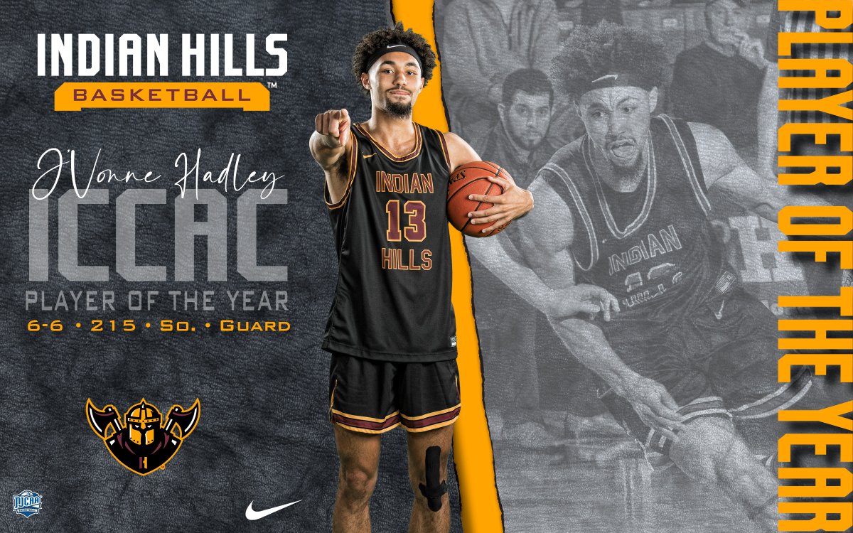 IHCC Athletics (@ihccathletics) on Twitter photo 𝙋𝙇𝘼𝙔𝙀𝙍 𝙊𝙁 𝙏𝙃𝙀 𝙔𝙀𝘼𝙍🔥
J'Vonne Hadley of <a href="/ihccbasketball/">Indian Hills Basketball</a> has been named the 2021-22 <a href="/ICCACSports/">ICCAC Sports</a> DI Men's Basketball Player of the Year after guiding the Warriors to a region championship.
📰indianhillsathletics.com/sports/mbkb/20… 𝙋𝙇𝘼𝙔𝙀𝙍 𝙊𝙁 𝙏𝙃𝙀 𝙔𝙀𝘼𝙍🔥
J'Vonne Hadley of <a href="/ihccbasketball/">Indian Hills Basketball</a> has been named the 2021-22 <a href="/ICCACSports/">ICCAC Sports</a> DI Men's Basketball Player of the Year after guiding the Warriors to a region championship.
📰indianhillsathletics.com/sports/mbkb/20…