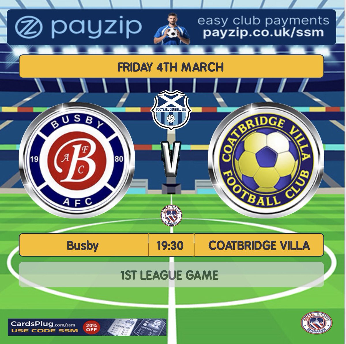 1st Game back for season 2022. Good luck to <a href="/BusbyAFC/">Busby AFC</a> and welcome back to the league lads