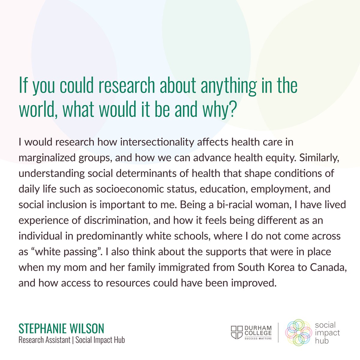 dc_socialimpact's tweet photo. Meet Stephanie Wilson, who's currently working on “Raising Resilient Families: Empowering Parents with Cognitive Challenges.” The project, led by @AmandaCappon and Kay Corbier @kcorbier23, is funded by @sshrc_crsh through its College and Community Social Innovation Fund. #DCSOAR https://t.co/fyHzpmVblU
