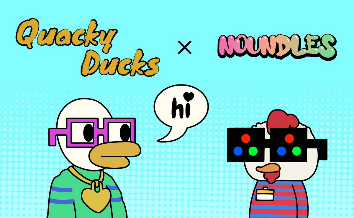 Quacky Ducks (@quacky_ducksnft) on Twitter photo Hey frens!
Quacky Ducks and Noundles have become best frens on web 3.0🔥
Our Quacky community feels at home with Noundles!
Make sure to follow <a href="/Noundles/">🌈 Noundles ⌐◨-◨</a> for updates on the exiting goodies in the Rainbow Shop!🌈 Hey frens!
Quacky Ducks and Noundles have become best frens on web 3.0🔥
Our Quacky community feels at home with Noundles!
Make sure to follow <a href="/Noundles/">🌈 Noundles ⌐◨-◨</a> for updates on the exiting goodies in the Rainbow Shop!🌈