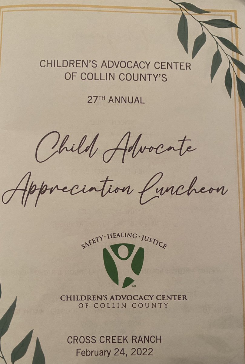 I was honored to attend Collin County’s 27th Annual Child Advocate Appreciation Luncheon today where Frisco Detective McFarland was recognized as a finalist. I want to thank our entire Child Crimes Unit for their dedication to seeking justice for child victims.