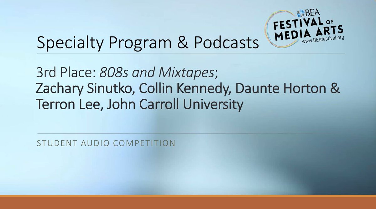 Congratulations @808MixtapeOnAir for winning 3rd place in the Specialty Program/Podcast Category in the BEA Festival of Media Arts!