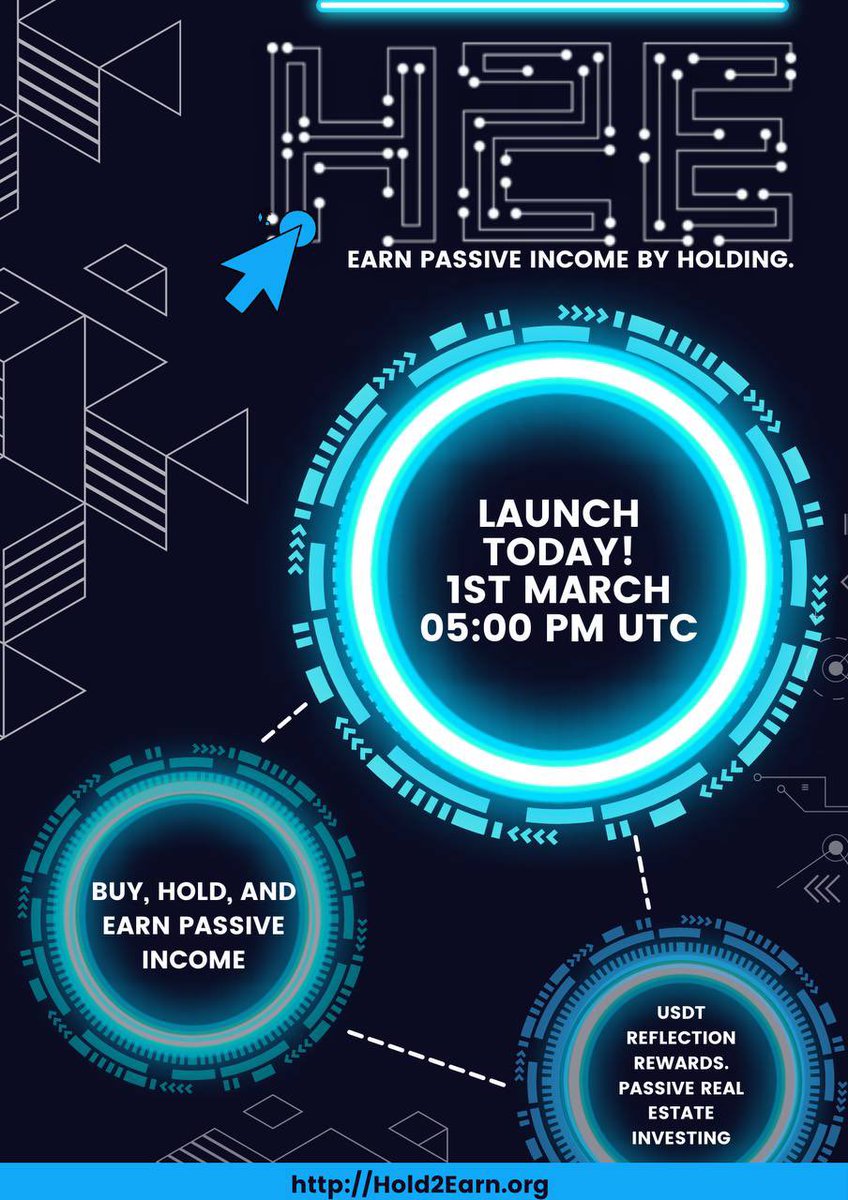 elethereum's tweet photo. Launching Today at 17:00 UTC 🚀🔥

#HoldToEarn $H2E
@HoldToEarn 

Passive income project packed with real-world assets. H2E holders earn passive income by holding through four different income sources
7% rewards in #USDtether 

https://t.co/f5VfqwYkOI
TG: https://t.co/ubnDYJy2AO https://t.co/MVsiGUPtgY