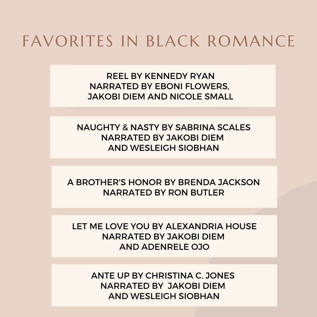 ladybeemedia's tweet photo. Ending the month of February with the stories of Black love that have brought me joy, made me think, and forced me to feel.
These are my FIVE stars audiobooks (to me) that I'd recommend to anyone. Thanks to these authors and narrators for bringing them to life! #elevateaudio https://t.co/jVx4ct5kZq