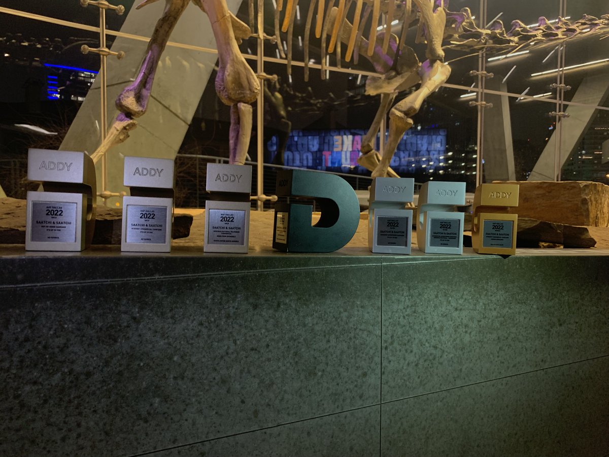 Congratulations to the #wearesaatchi team for SIX wins at the Dallas ADDY awards including “Best in Show” for the 2022 Toyota Tundra Reveal! 
#AAFdallas  #WinanADDY