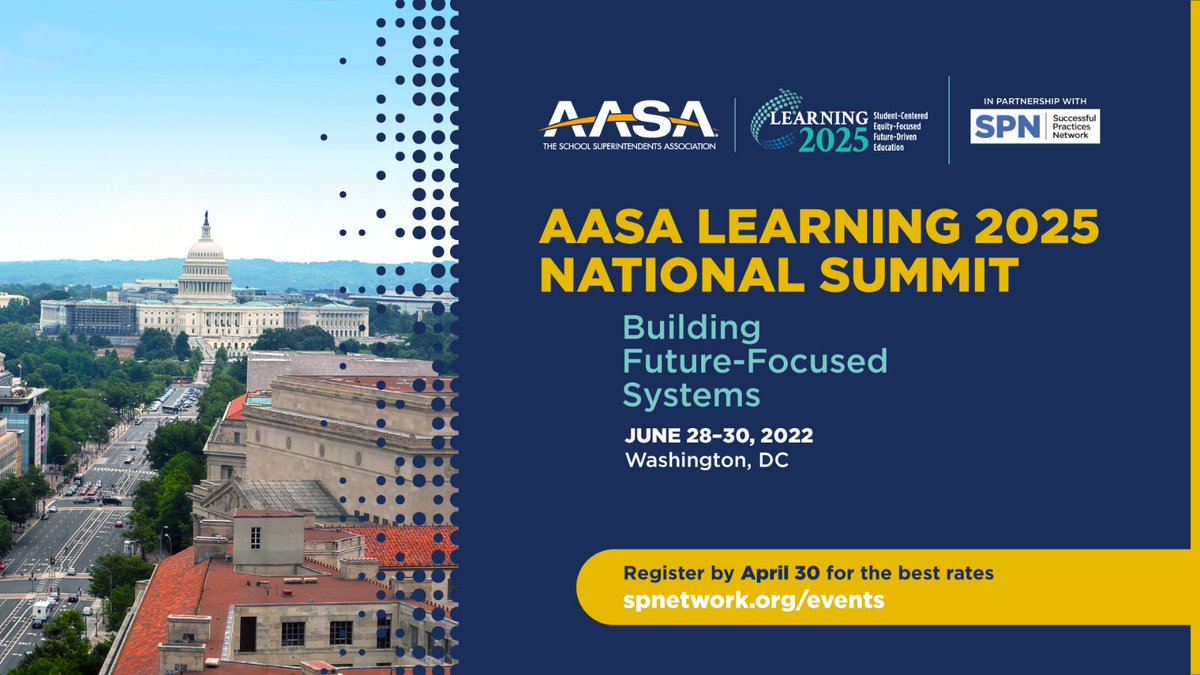 AASAHQ's tweet photo. Registration is now open for the AASA #Learning2025 National Summit! Learn more and register today: https://t.co/lEVWoTx6CK https://t.co/W2t3Cn9vse