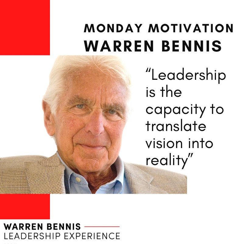 It’s Motivation Monday!😊 Each week, we will be sharing some words of wisdom from Warren Bennis himself! 

#motivationmonday #warrenbennis #wble2022 #warrenbennisleadershipexperience