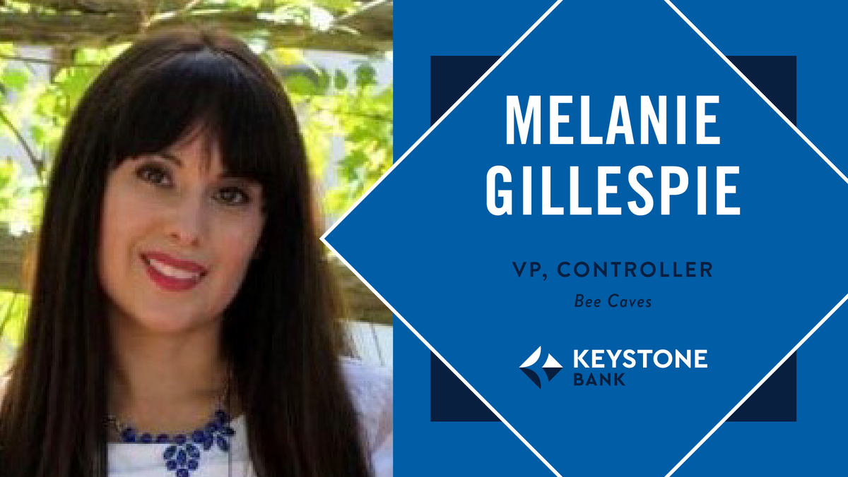 Keystone_Bank's tweet photo. We are thrilled to announce that Melanie Gillespie has been promoted to the new role of VP, Controller. 

She is an integral part of our team and we are lucky to have her talents. Congratulations, Melanie! #KeystoneBank https://t.co/hvK1gNljKN