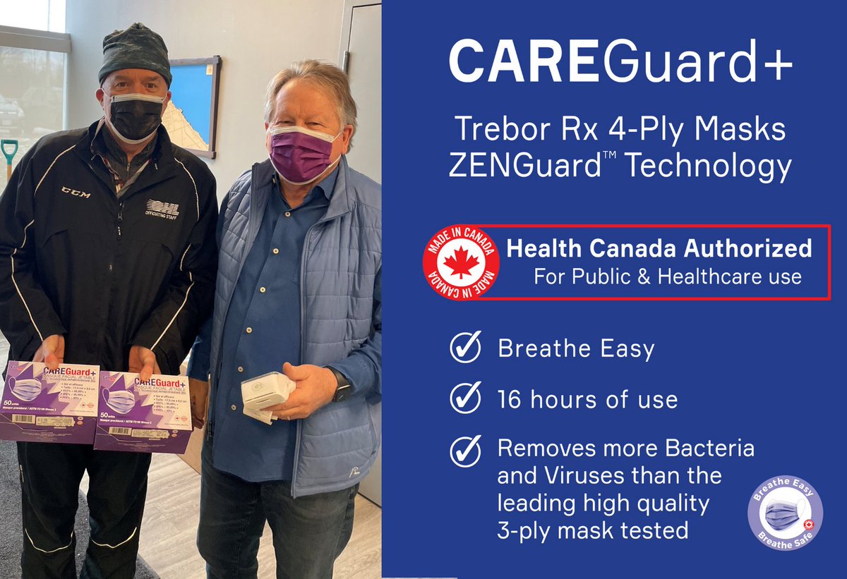 TreborRx's tweet photo. With restriction easing across Canada, please remember masks are here to help protect you &amp; the ones you CARE about. Trebor Rx CAREGuard+ Masks rated 99+% Bacterial and Viral Filtration Efficiency. Protecting you during Covid-19 &amp; beyond. 
#BreatheSafe #BreatheEasy #Wearamask https://t.co/h12H1r42tl
