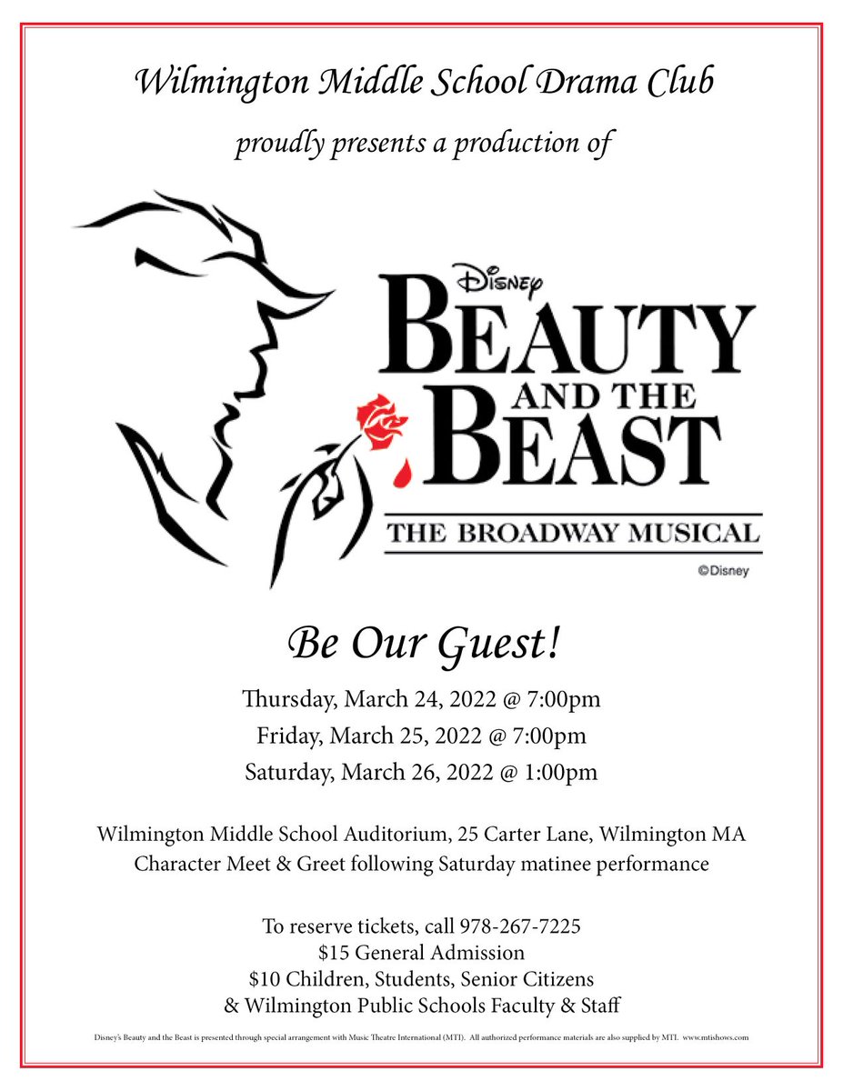 SuperWPS's tweet photo. Looking for a night out! Consider coming out and catching  the upcoming WMS production of the Beauty &amp; The Beast in March. https://t.co/tqnKiznvB5